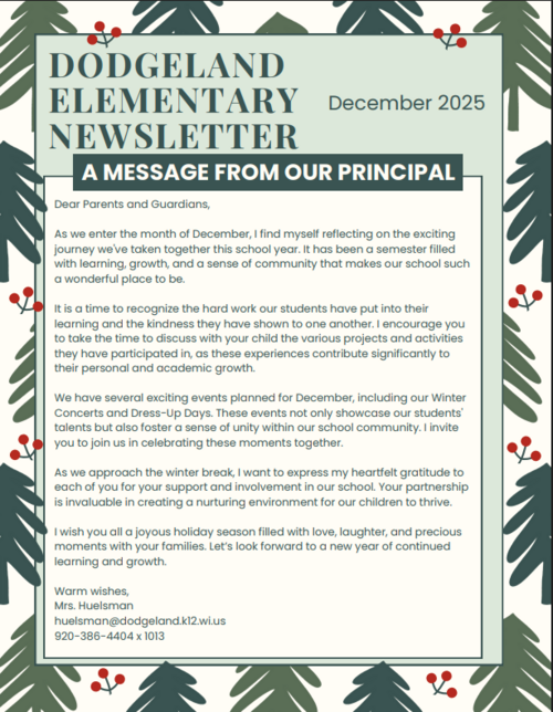 December 2025 DES Family Newsletter
