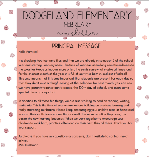 February 2026 DES Family Newsletter