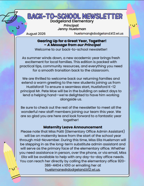 August 2026 DES Family Newsletter