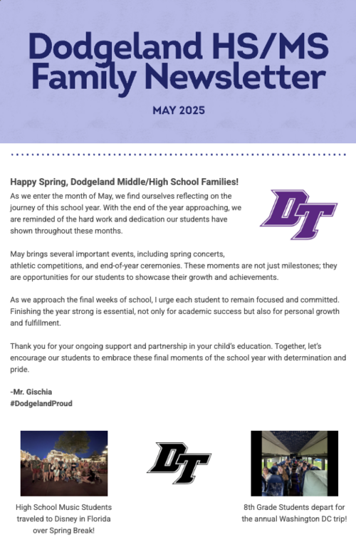May 2025 DHS/DMS Family Newsletter